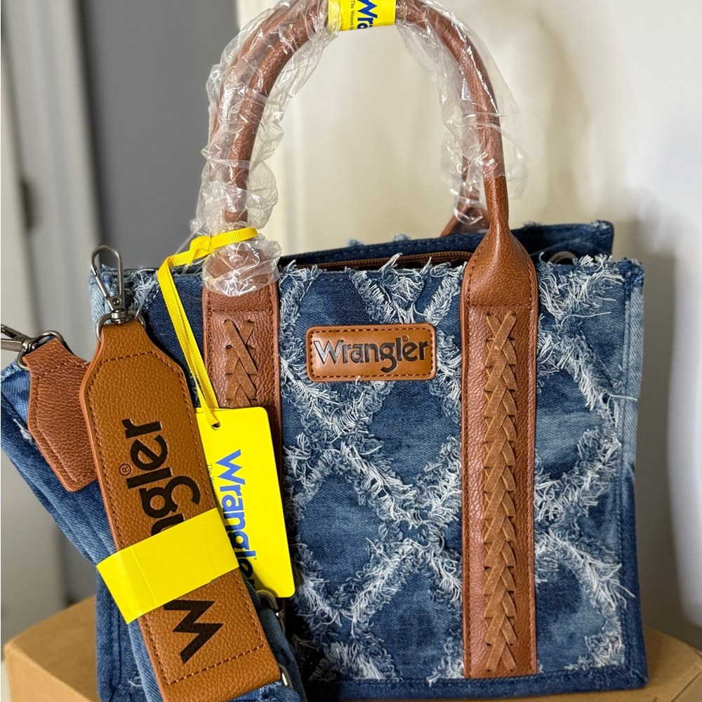 Wrangler Blue and Brown Crossbody Bag
